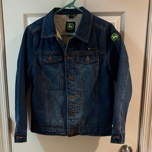 John Deere Fleece Lined Dark Blue Denim Jacket Boys 10-12